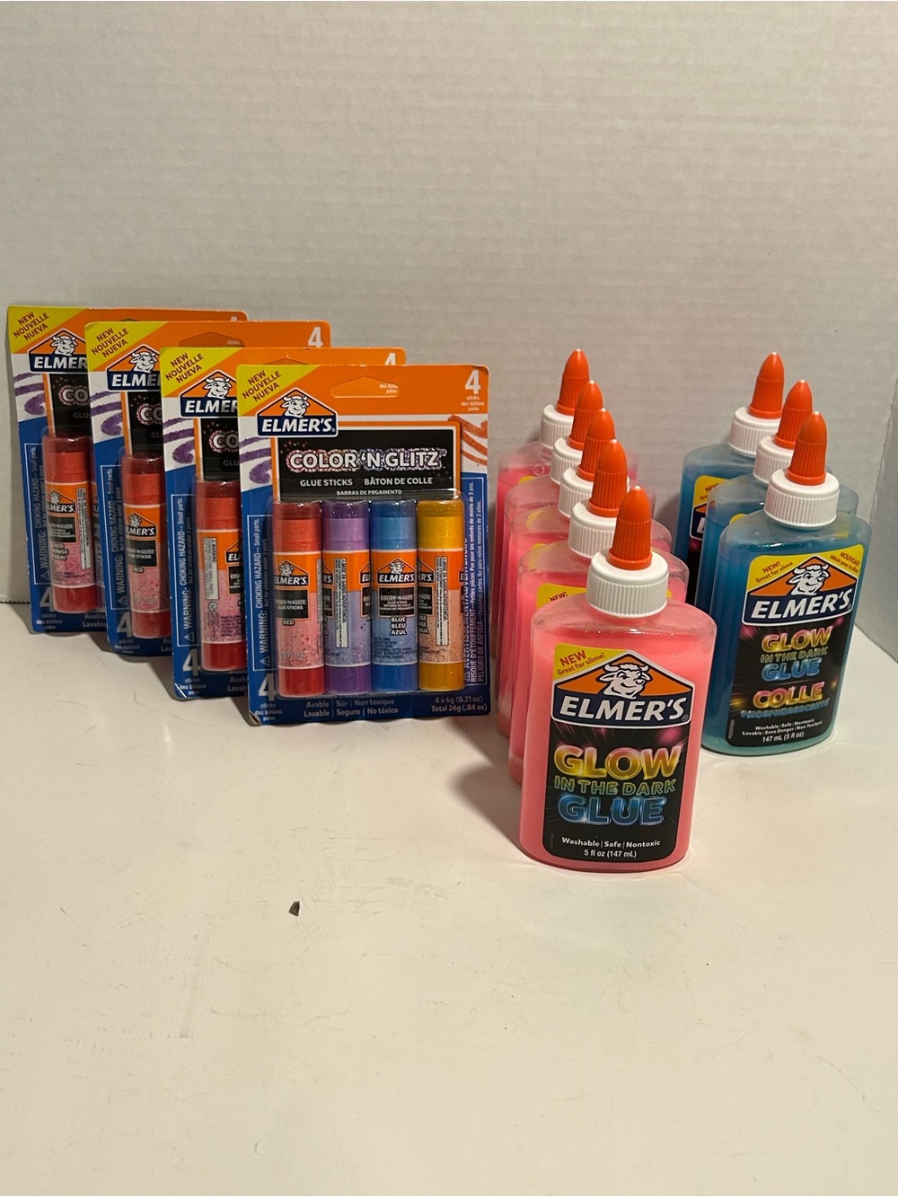 Glow & Color-N-Glitz Kids Craft Glue Set - Pink & Blue Lot of 15 products